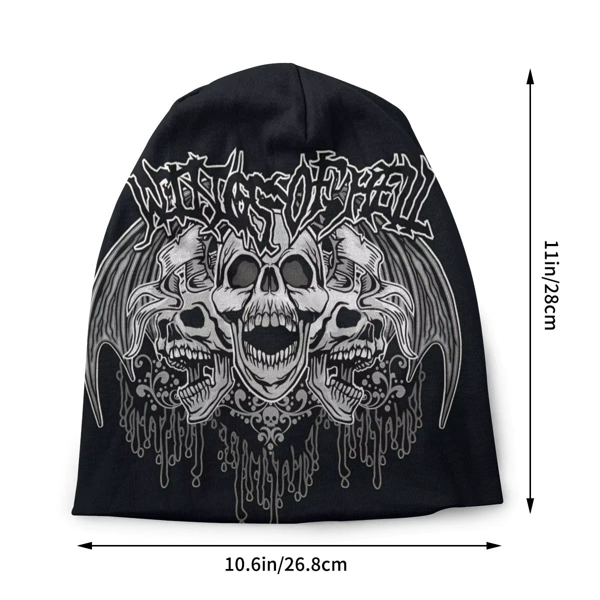 Gothic Sign Skull Grunge Design Thin Skullies Beanies Autumn Spring Caps for Men Women Grunge Skulls Ski Caps Bonnet Hats